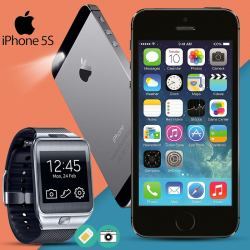 Apple iPhone 5S 16GB - R,  With Lenosed Smart Watch